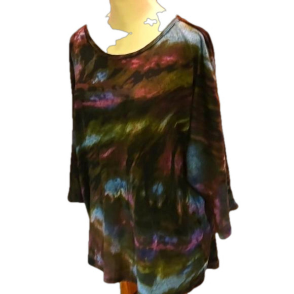 Ultra Teeze Women size 2X Top Dolman sleeves Multicolored - Picture 2 of 9
